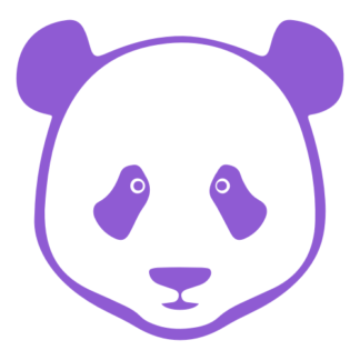 Simple Panda Face Decal (Lavender)